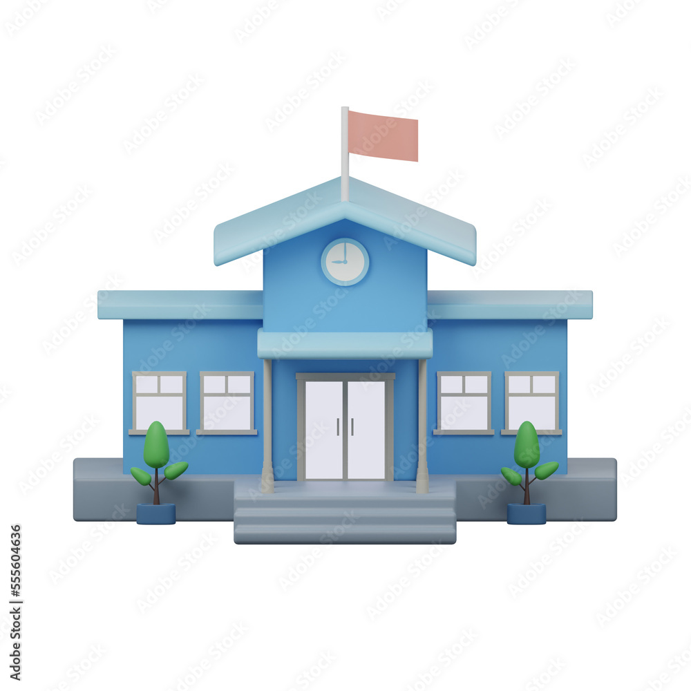 Fototapeta premium School Building 2 3D Illustration