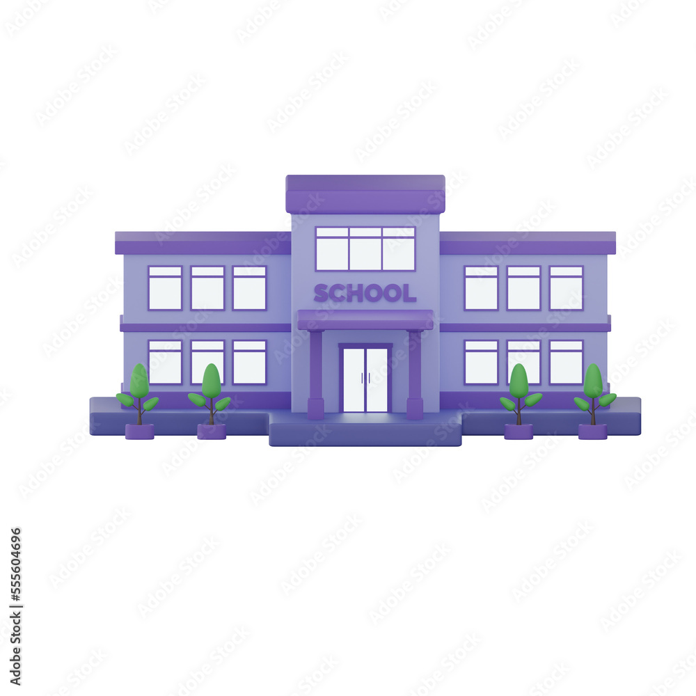 School Building 4 3D Illustration School Building 4 3D Illustration
