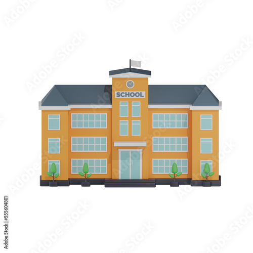 School Building 10 3D Illustration