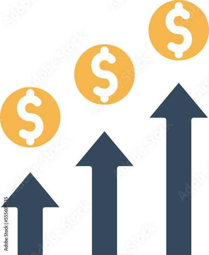 Dollar Growth chart Vector Icon

