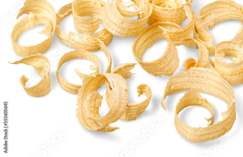 Tableau sur toile Spiral curled up wood shavings