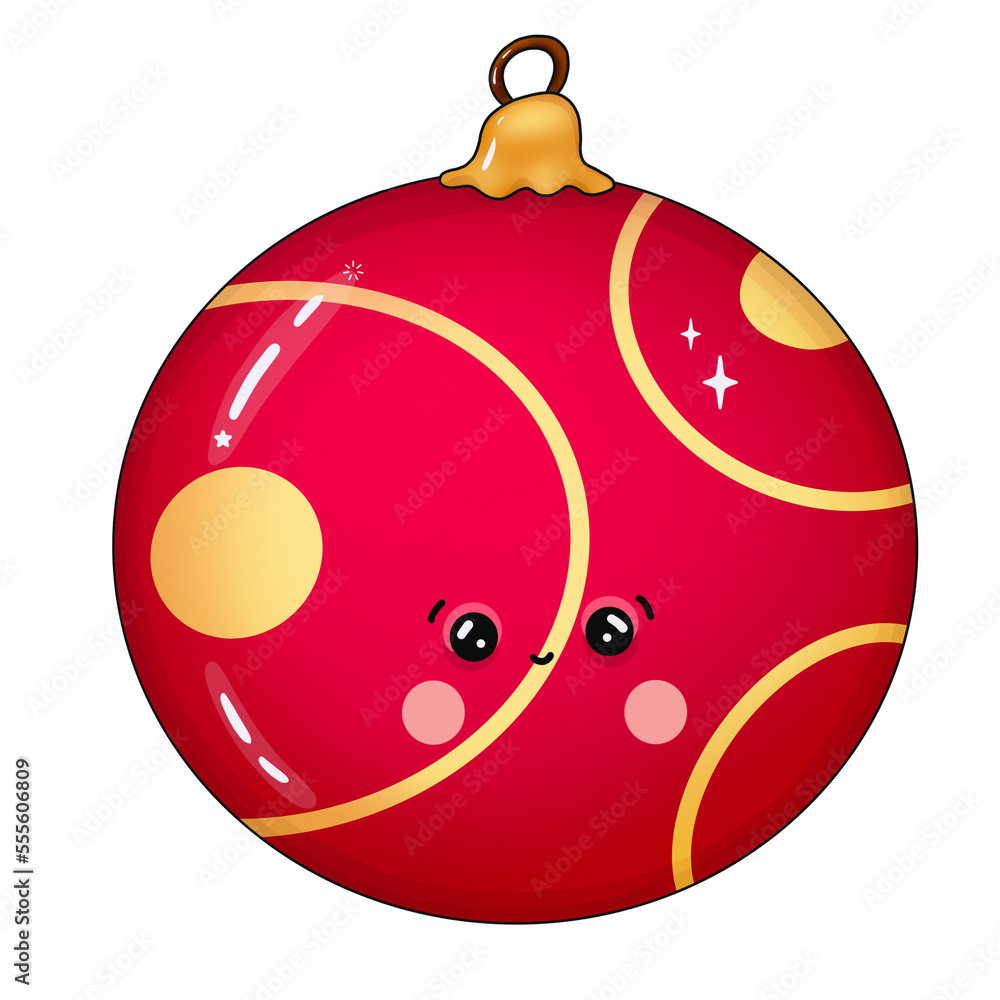 Red kawaii tree toy isolated on transparent background Red kawaii tree toy isolated on transparent background