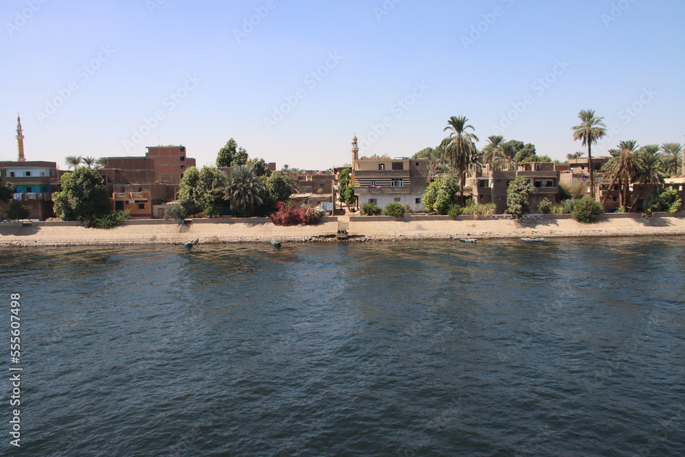 Scene along the river Nile in southern Egypt.