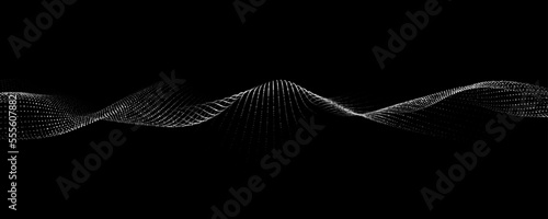 Wave of particles. Digital wave background concept. Abstract technology background. Big data visualization. Vector illustration.
