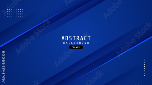 Blue geometric background with diagonal lines and shadows. Modern template design for cover, flyer, web and banner.