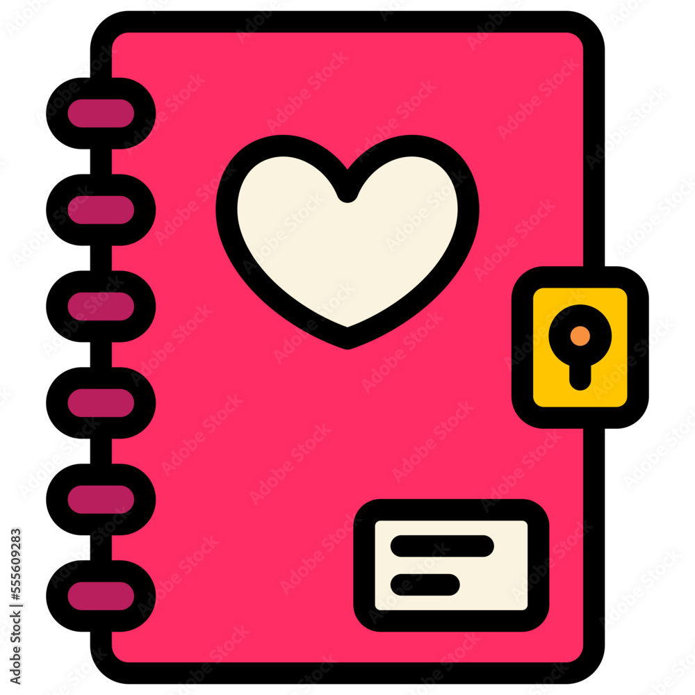 diary filled outline icon