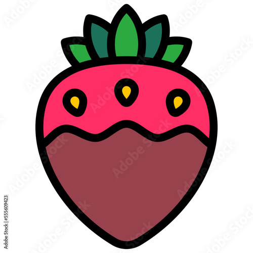 strawberry filled outline icon