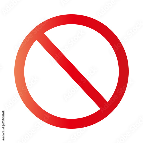 Prohibition sign with gradient. Stop sign. Prohibited passage. Vector.