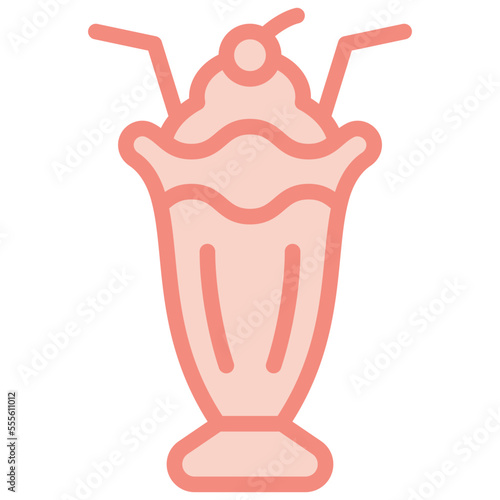 milkshake two tone icon