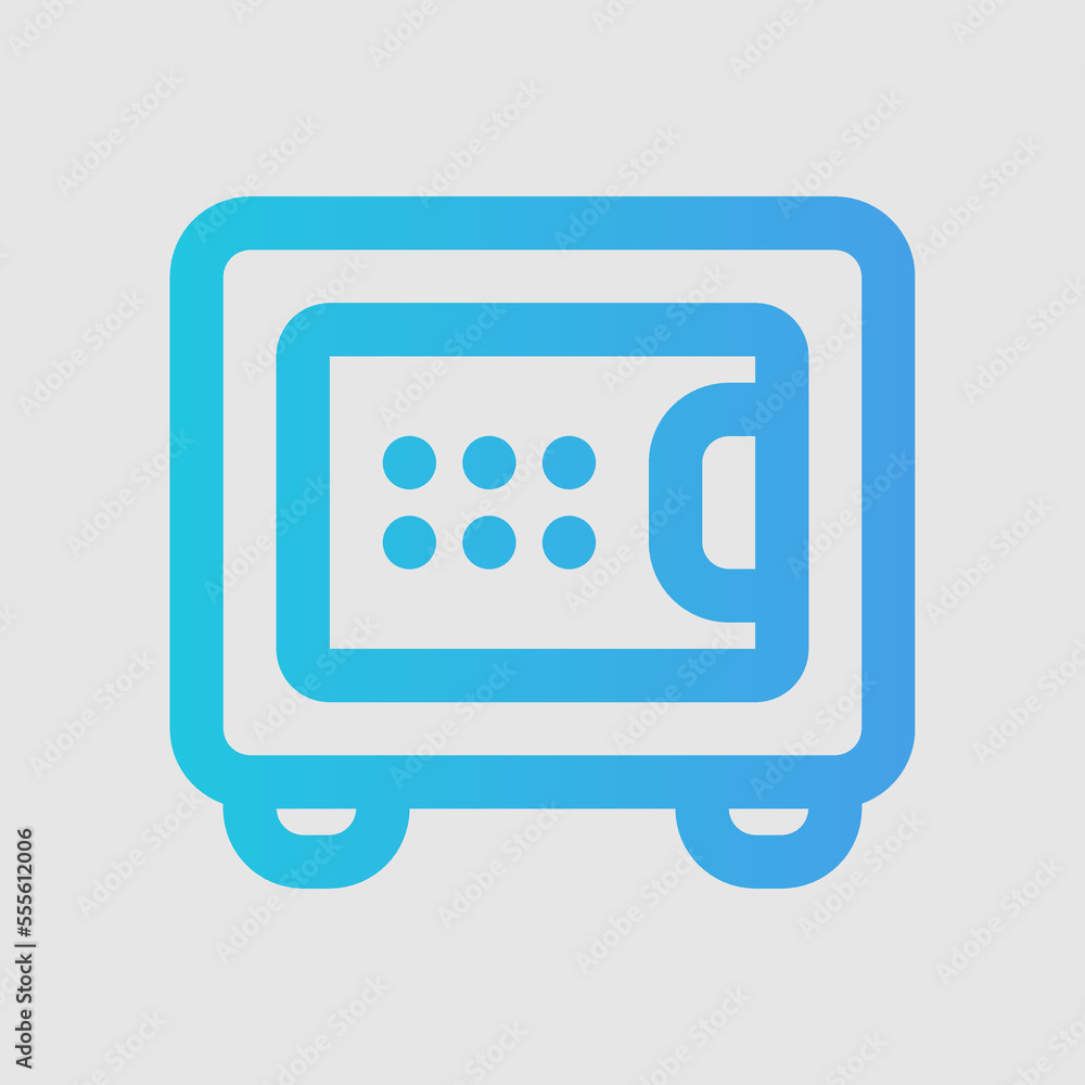Safe box icon in gradient style about furniture, use for website mobile app presentation