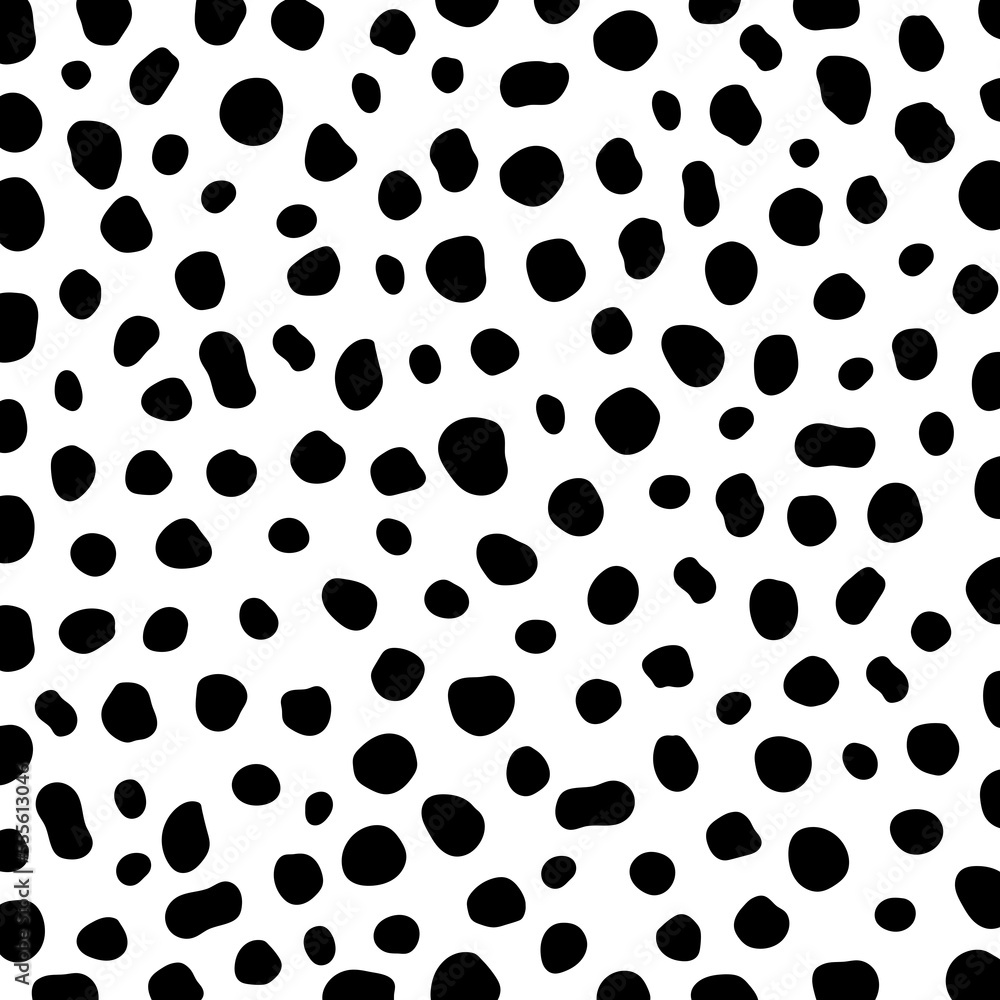 Vector black dalmatian dot sprint pattern animal seamless. Dalmatin skin abstract for printing, cutting, and crafts Ideal for stickers, web, cover, wall stickers, home decorate and more. Vector black dalmatian dot sprint pattern animal seamless. Dalmatin skin abstract for printing, cutting, and crafts Ideal for stickers, web, cover, wall stickers, home decorate and more.