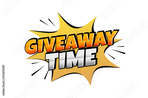Giveaway time text style effect. Giveaway sticker design