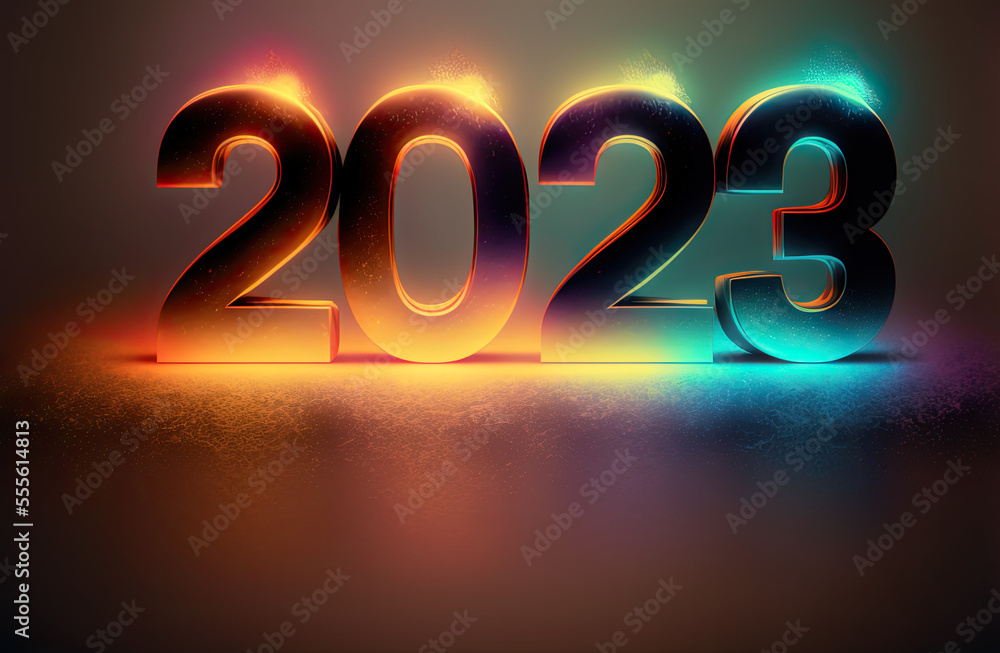 2023 number written in color under spotlight New Year's Eve ai generative 2023 number written in color under spotlight New Year's Eve ai generative
