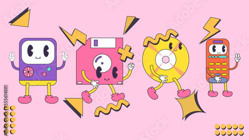 90s design banner, poster or landing page 