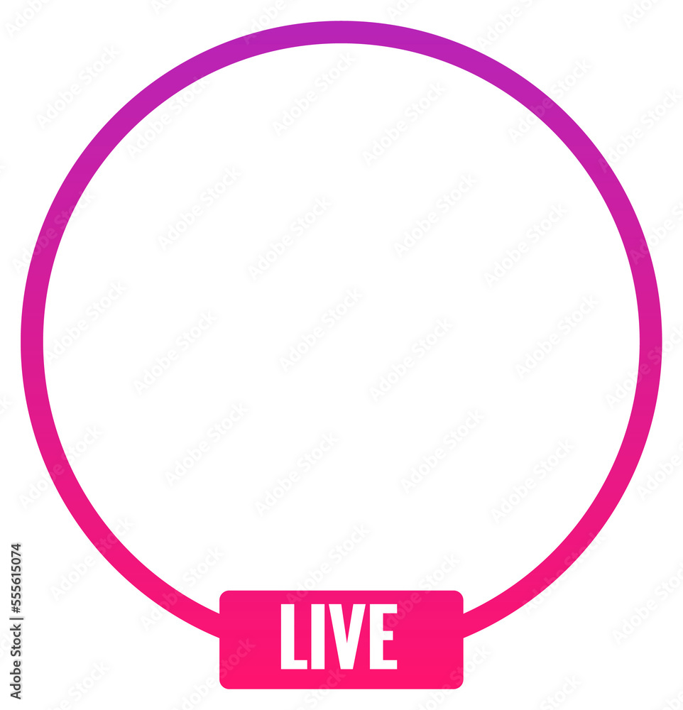 Round profile frame for live streaming on social media. Gradient livestream frame. Round profile frame for live streaming on social media. Gradient livestream frame.