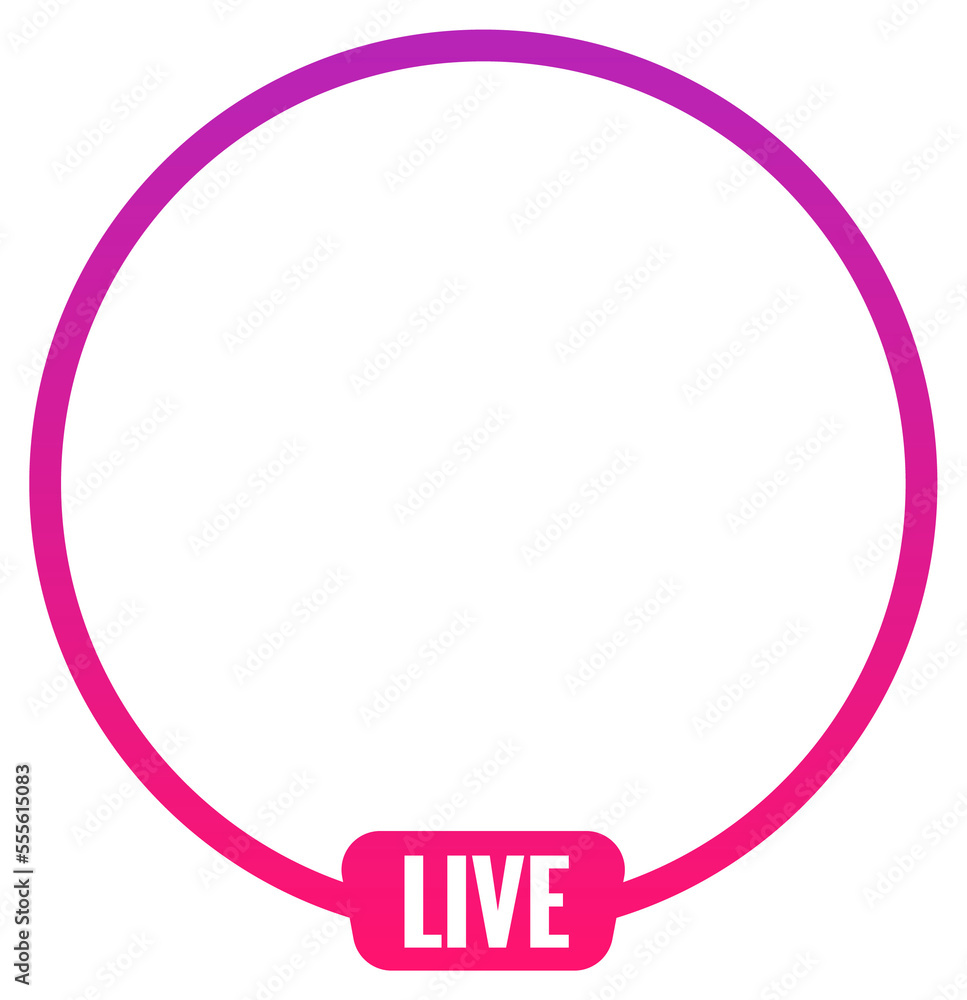 Round profile frame for live streaming on social media. Gradient