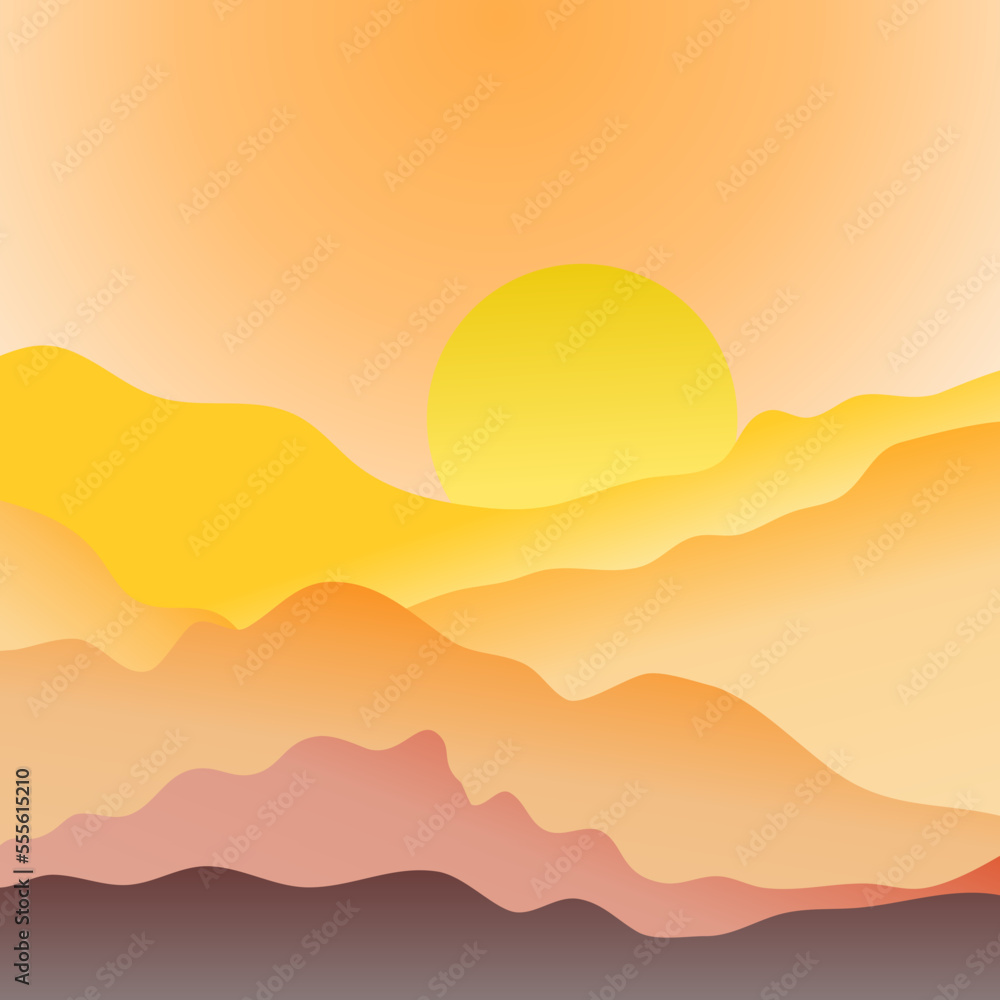 Obraz premium sunset over mountains