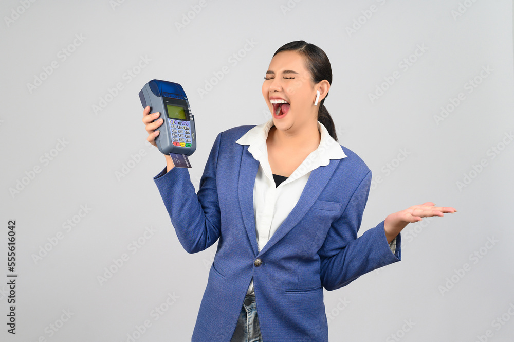 Young beautiful woman in formal clothing for officer on white background Young beautiful woman in formal clothing for officer on white background
