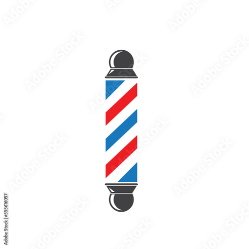 barber pole icon vector illlustration design. the barbershop cylinder lights turned and lit
. Classic Barber shop Pole isolated on a white background
