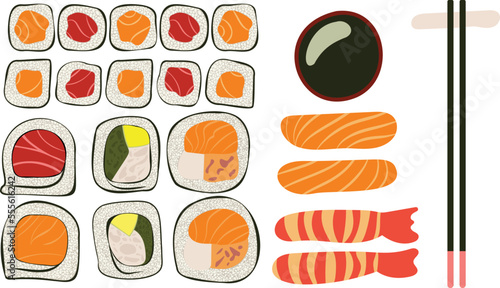 Vector of the sushi. Sushi Illustrations