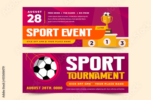 Football tournament sport event banner design template easy to customize