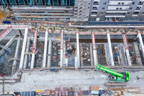 Obraz na płótnie Baustelle für den Bau einer neuen U-Bahn w salonie