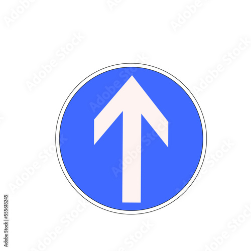 Panneau routier: Direction obligatoire, tout droit