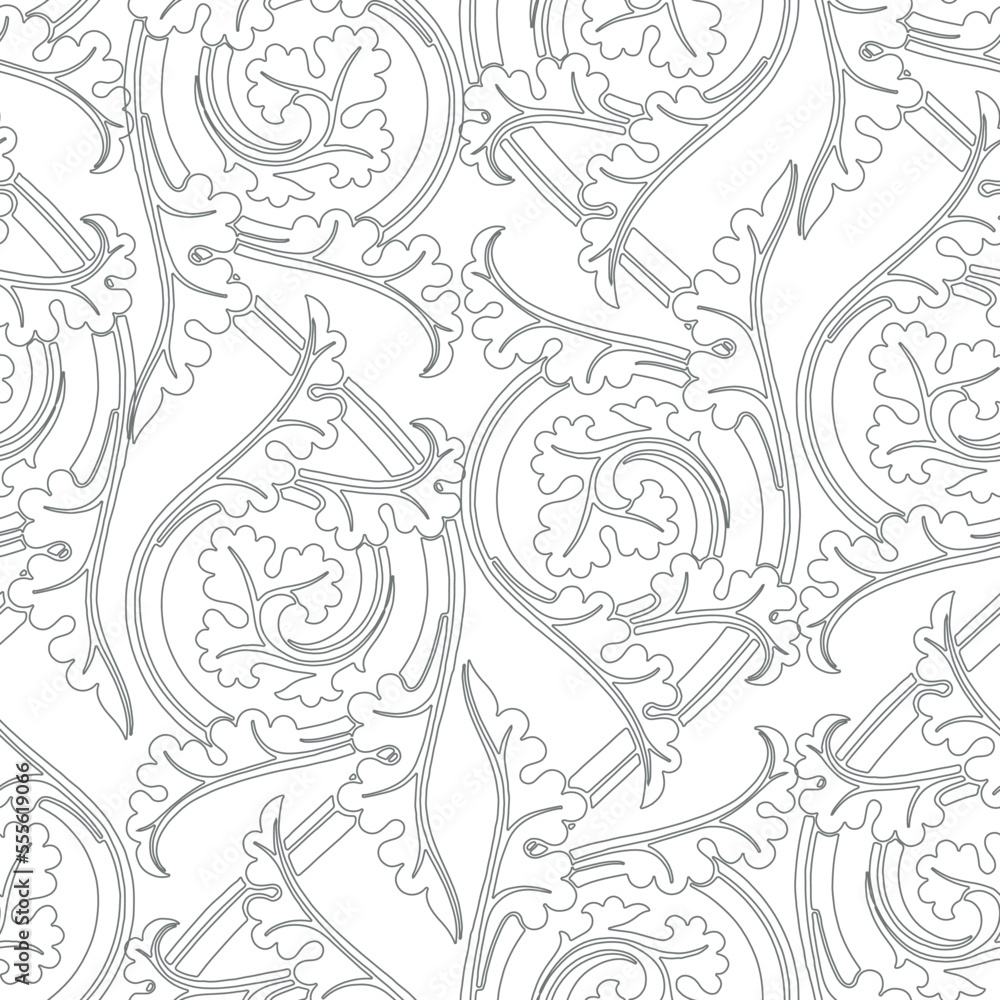 Outlined Ornament. Decorative vector seamless pattern. Repeating background. Tileable wallpaper print.