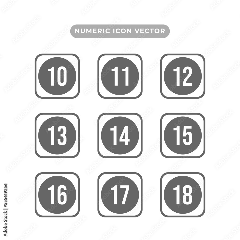 Numeric icon vector design templates Numeric icon vector design templates