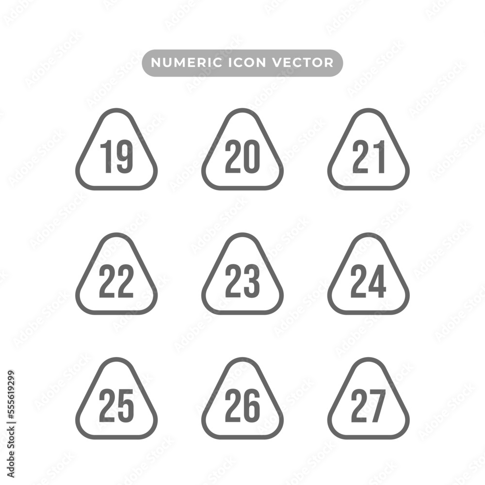 Numeric icon vector design templates Numeric icon vector design templates