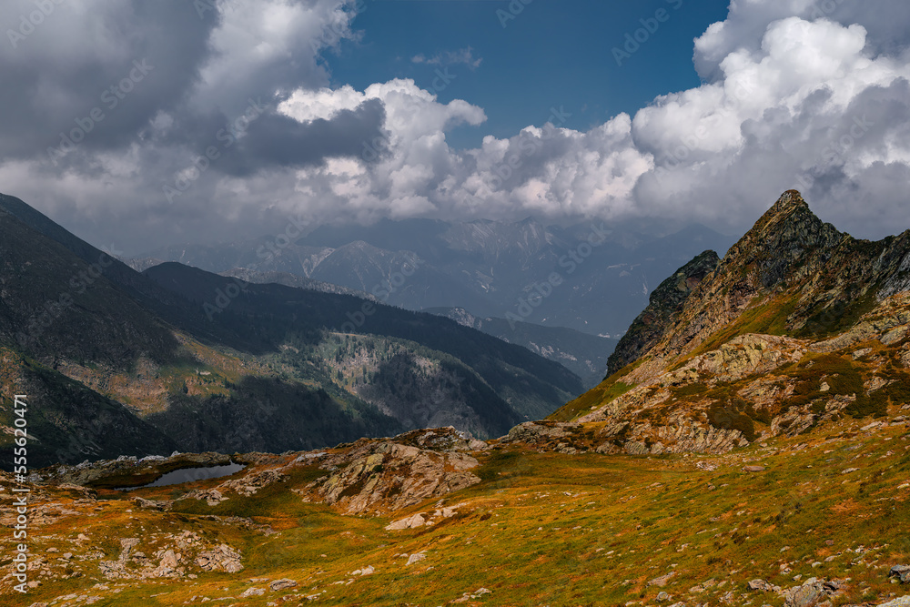 Obraz premium It's autumn time in the mountains of the Val Grande national park in north Italy Alps