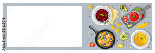 Latin American cuisine, menu concept. Vector illustration.