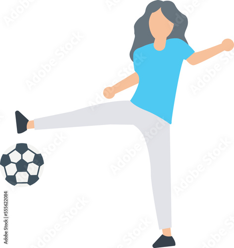 Girl play football, Young girl playing soccer, girl is playing ball
