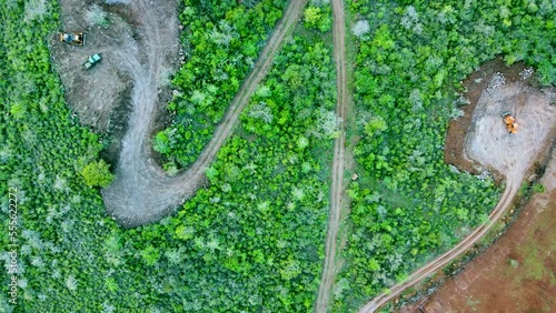 Smart agriculture technology- Aerial drone view of avocado farm in Kenya. smart agriculture in rural kenya. photo