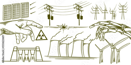 Hand drawn of save earth re...
