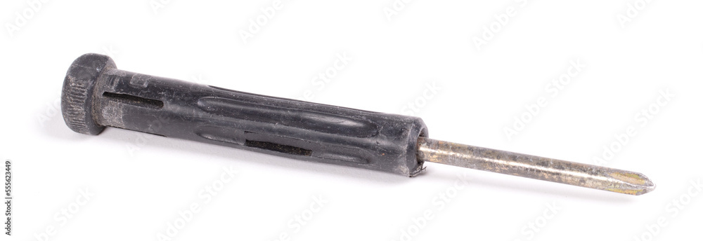 Old screwdriver isolated on white Old screwdriver isolated on white