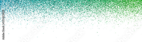 Wide blue green falling particles isolated