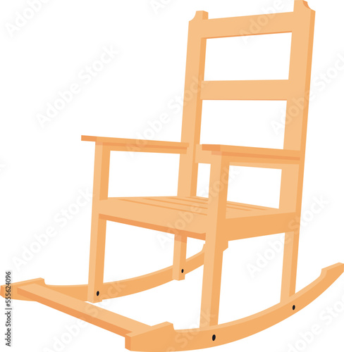 Wooden rocking chair isolated on white background