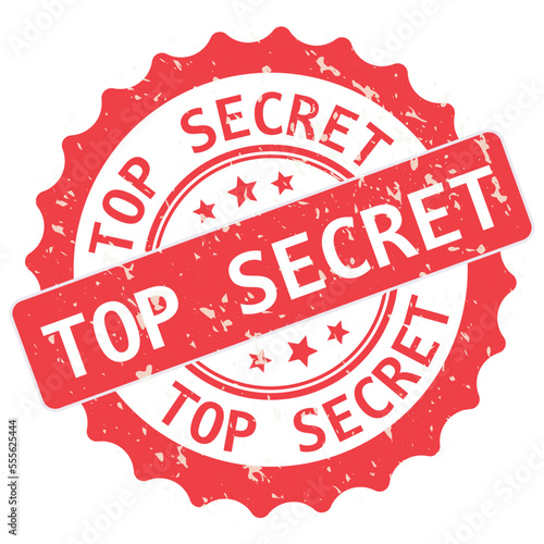 Abstract grunge office rubber stamp with the text top secret and confidential