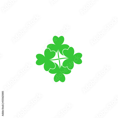  Clover icon isolated on white background.