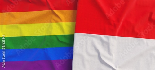 Принти на полотні LGBT and Indonesia flags