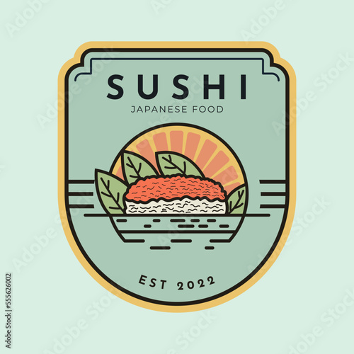 Japanese food logo, Asian food Sushi logo.