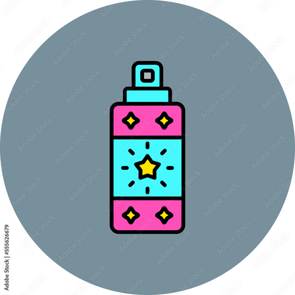 Spray Bottle Multicolor Circle Filled Line Icon Spray Bottle Multicolor Circle Filled Line Icon