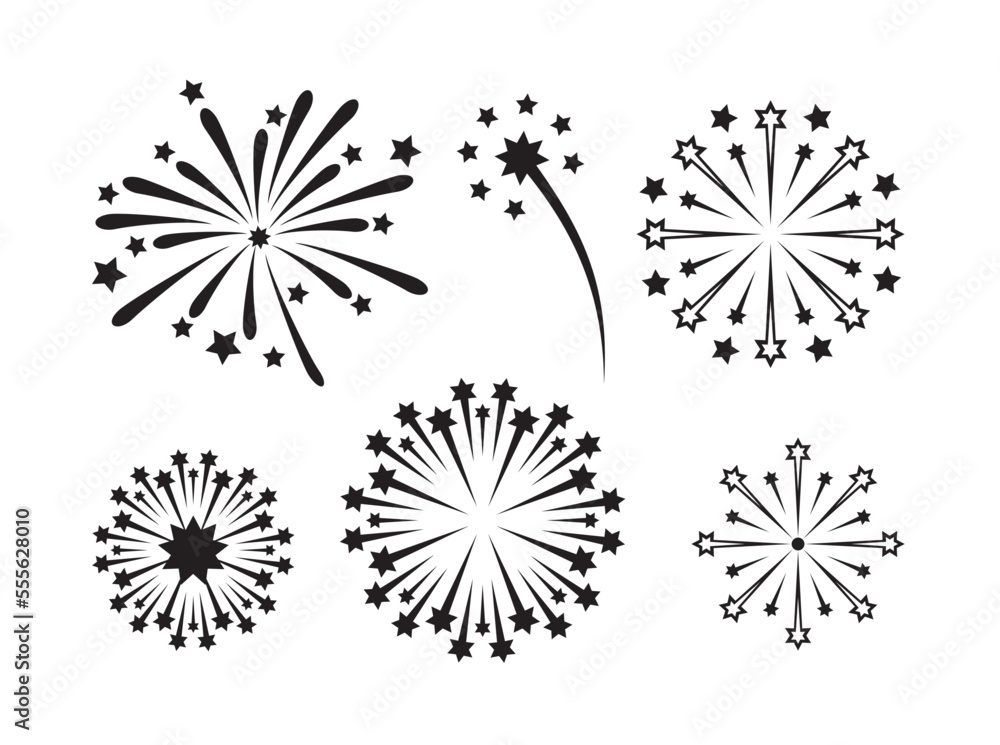 Obraz premium firework icon collections, new Year celebration design elements