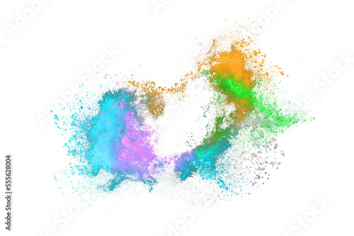 Colorful powder explosion