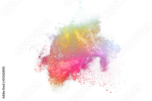 Colorful powder explosion