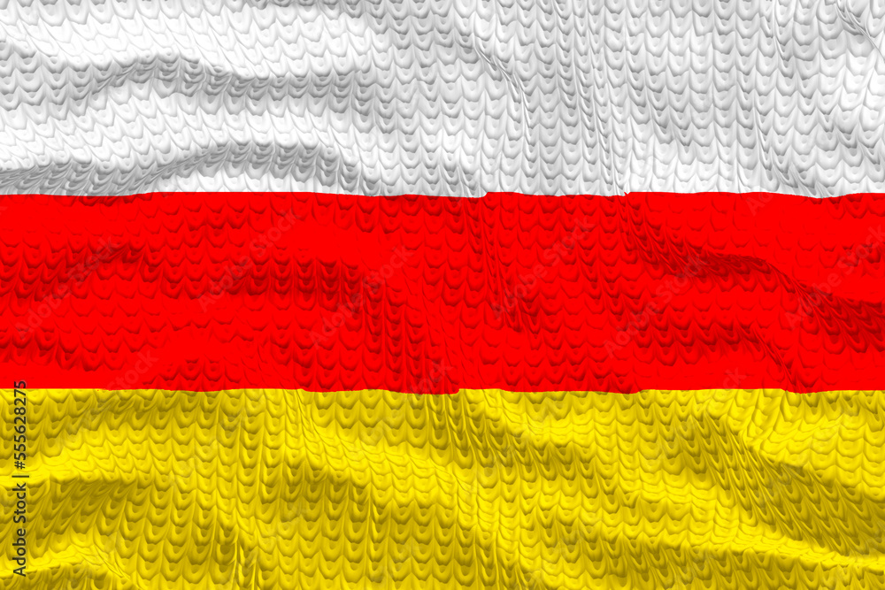 Naklejka premium National flag of South Ossetia. Background with flag of South Ossetia