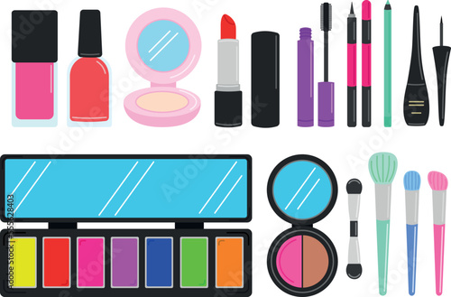 Set with cosmetics