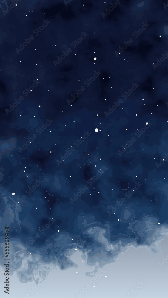 Vector illustration. Star Chart Night Sky with watercolour effect ...