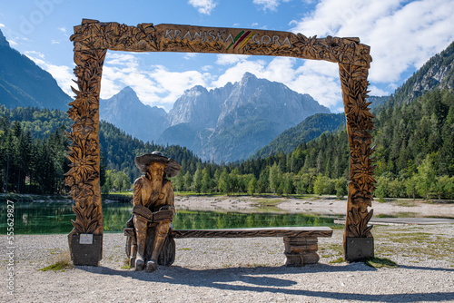 Photos stric vitranc or uncle vitranc wooden statue lake jasna prisojnik kranjska gora